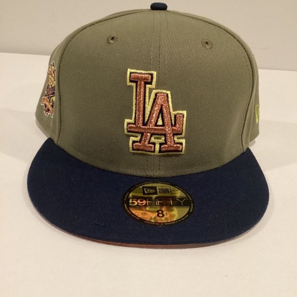 Los Angeles Dodgers New Era 59FIFTY LIDS Tropical Tree Green Blue Hat Cap Size 8 - Picture 4 of 5